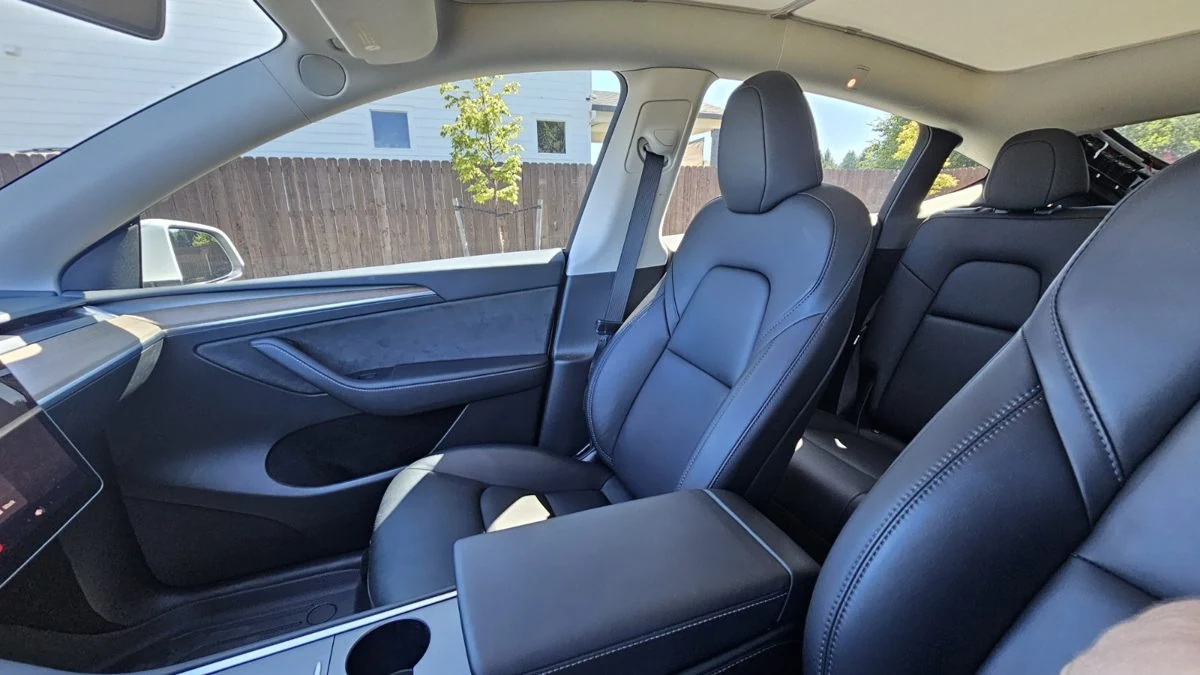 Detailed Tesla Model Y interior seats